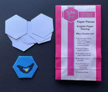 Load image into Gallery viewer, 100 x 1&quot; Hexagon&#39;s English Paper Piecing Laser Cut for Quilting / Sewing 200gsm Card Stock
