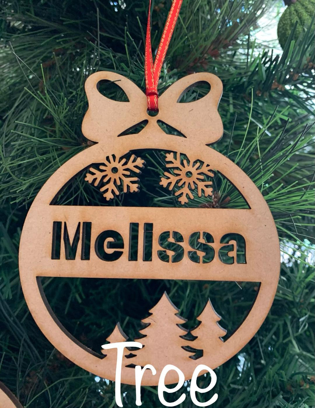 Personalised Wooden Christmas Bauble